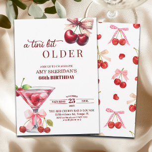 Chic A Tini Bit Älter Cherry Martini 66. Geburtsta Einladung