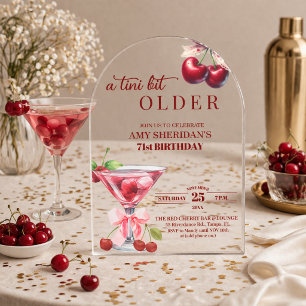 Chic A Tini Bit Älter Cherry Martini 71. Geburtsta Acryleinladungen