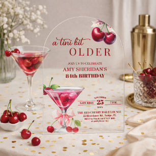 Chic A Tini Bit Älterer Cherry Martini 84. Geburts Acryleinladungen