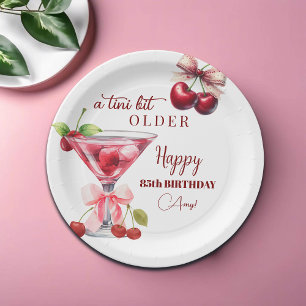 Chic A Tini Bit Älterer Cherry Martini 85. Geburts Pappteller