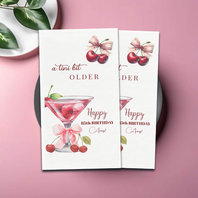 Chic A Tini Bit älterer Cherry Martini 85. Geburts Serviette (Von Creator hochgeladen)