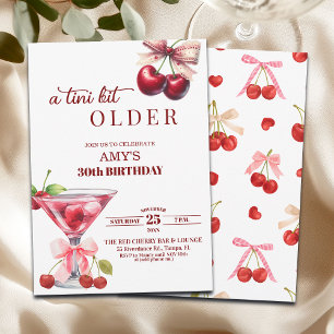 Chic A Tini Bit Älterer Kirsch-Martini 30. Geburts Einladung