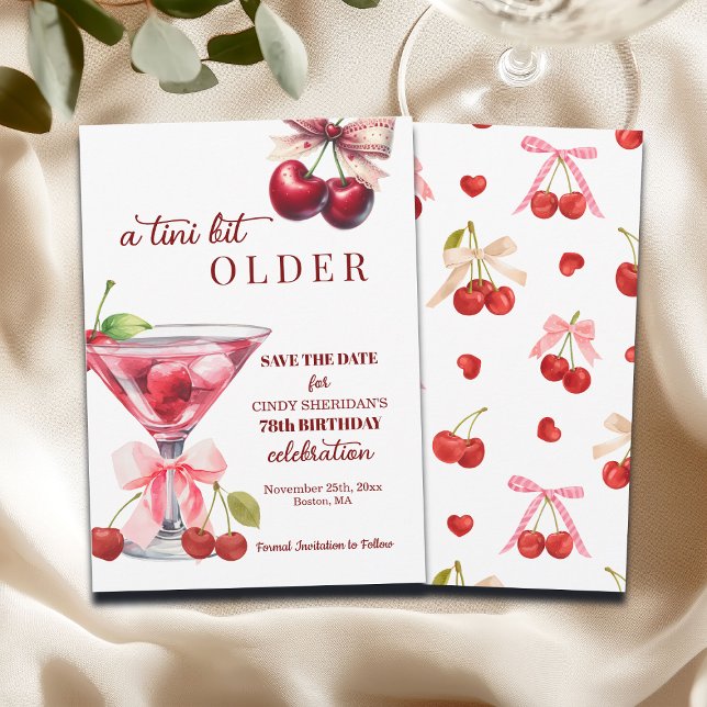 Chic A Tini Bit Älterer Kirsch-Martini 78. Geburts Save The Date (Von Creator hochgeladen)