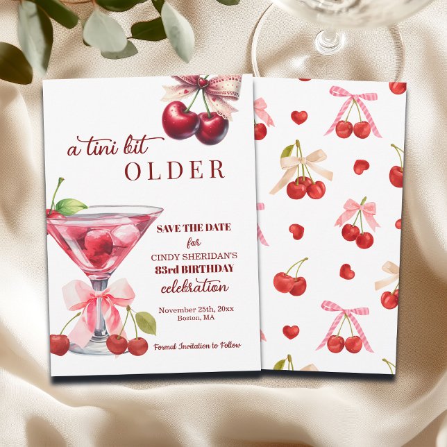 Chic A Tini Bit Älterer Kirsch-Martini 83. Geburts Save The Date (Von Creator hochgeladen)