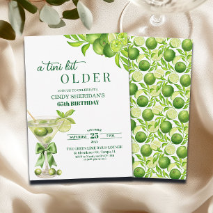 Chic A Tini Bit Älterer Lime Martini 65. Geburtsta Einladung