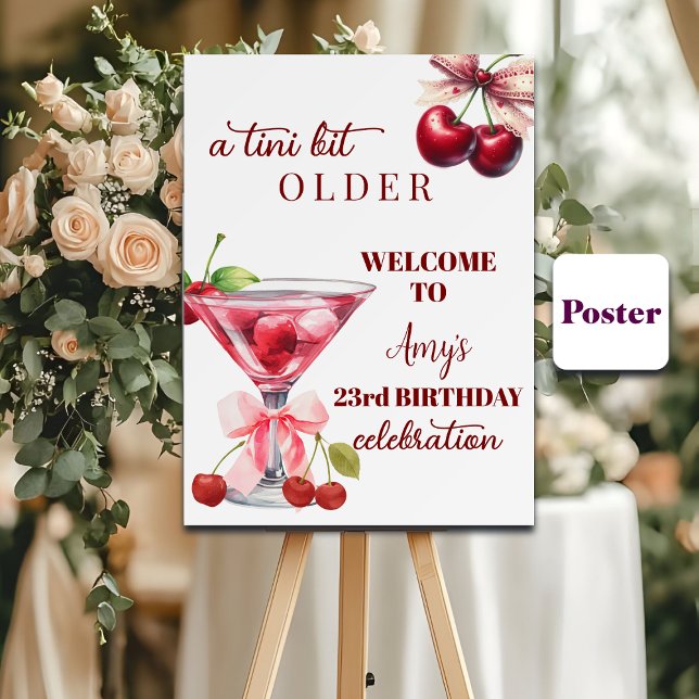 Chic A Tini Bit Older Cherry Martini 23rd Birthday Poster (Von Creator hochgeladen)