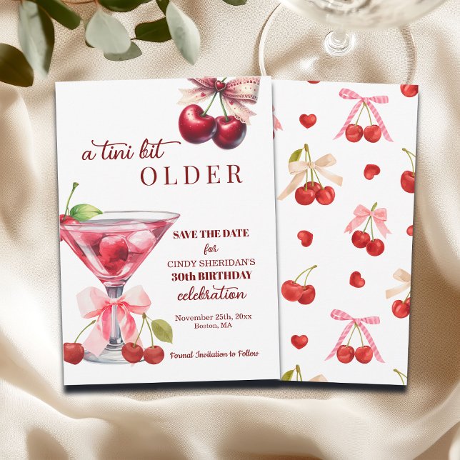 Chic A Tini Bit Older Cherry Martini 30. Geburtsta Save The Date (Von Creator hochgeladen)