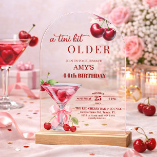 Chic A Tini Bit Older Cherry Martini 44. Geburtsta Acryleinladungen