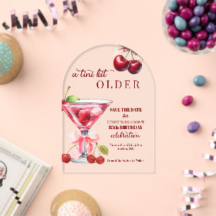 Chic A Tini Bit Older Cherry Martini 85. Geburtsta Acryleinladungen