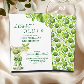 Chic A Tini Bit Older Lime Martini 38. Geburtstag Einladung