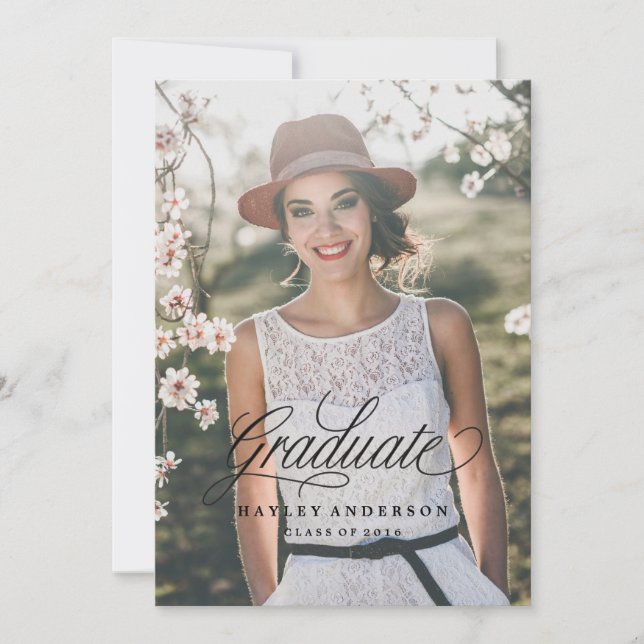 CHIC ABSCHLUSS INVITATION Baby pink Einladung (Vorderseite)