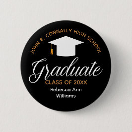 Chic Abschluss Personalisiert 2023 Graduate Black Button