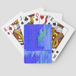 Chic Abstract Blau Spielkarten