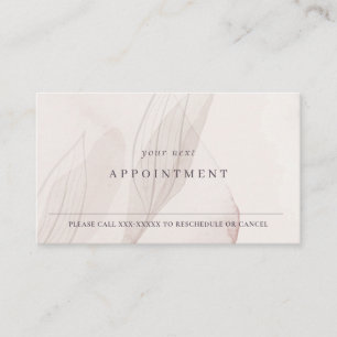 Chic Abstrakt Blush Watercolor Foliage Ernennung Visitenkarte