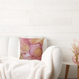 Chic Abstrakt floral Rose Braun Beige Lila Kissen