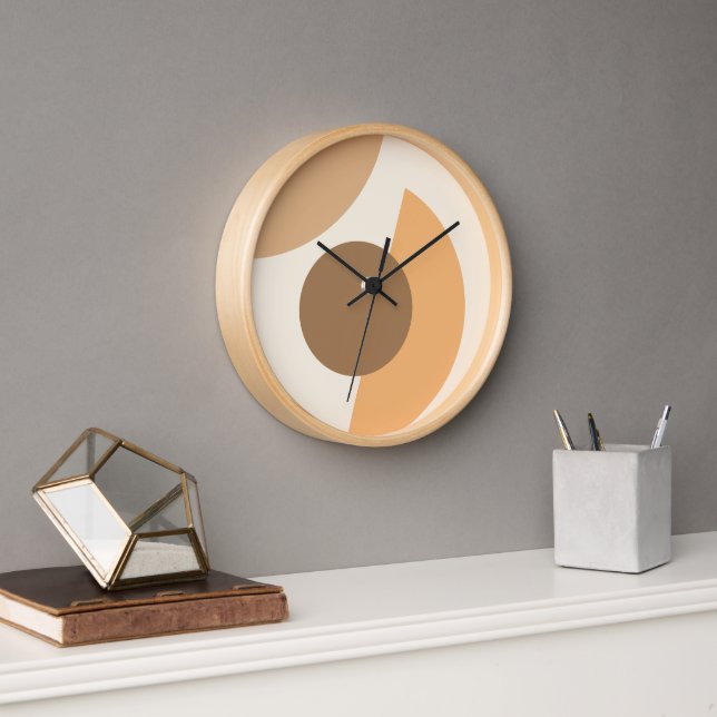 Chic Abstrakt Geometric Circles Mosaik Art Pattern Uhr (Büro)