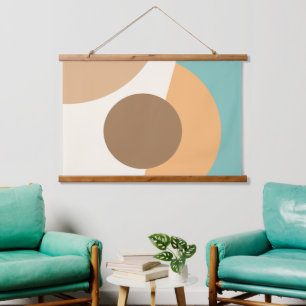 Chic Abstrakt Geometric Circles Mosaik Art Pattern Wandteppich Mit Holzrahmen