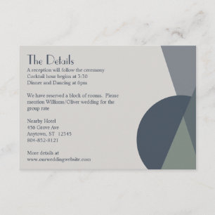 Chic Abstrakt Geometric Sage Navy Dusty Blue Begleitkarte