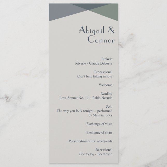 Chic Abstrakt Geometric Sage Navy Dusty Blue Programm (Vorderseite)