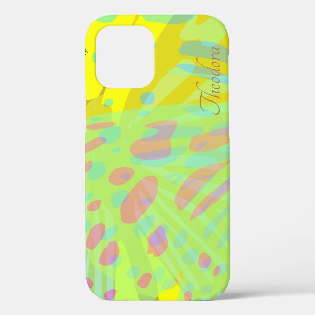 Chic Abstrakt Gold Butterfly Yellow Violet Case-Mate iPhone Hülle (Rückseite)