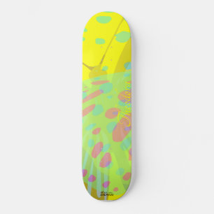 Chic Abstrakt Gold Butterfly Yellow Violet Skateboard