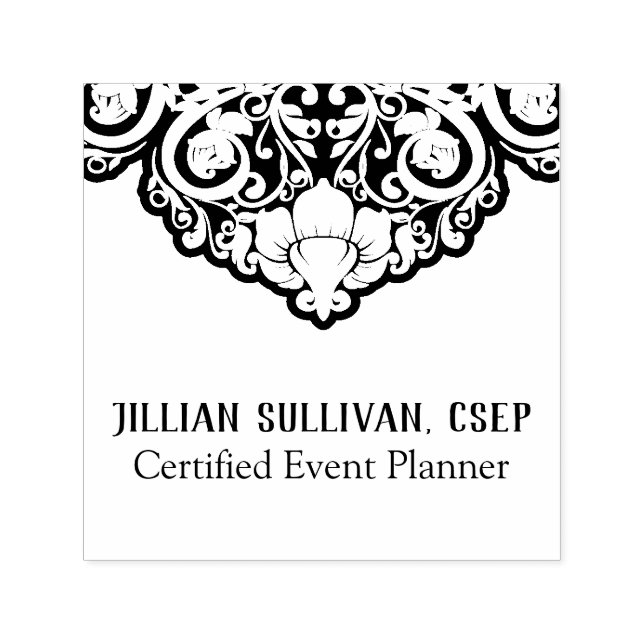 Chic Abstrakt Grau auf schwarzen Wirbel Permastempel (Design)