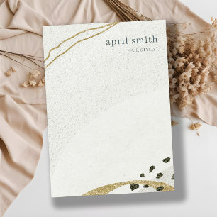 Chic Abstrakt Ivory Gold Black Gray Stone Textur Mitteilungskarte