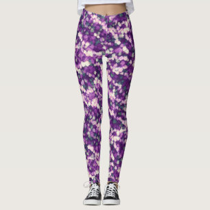 Chic Abstrakt Lila und rosa, weißes Blumenmuster Leggings