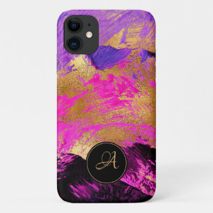 Chic abstrakt moderne Kunst lila rosa Gold Glitzer Case-Mate iPhone Hülle