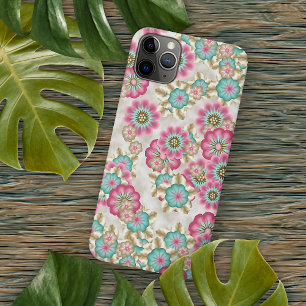 Chic Abstrakte japanische Blume Art Pattern iPhone 13 Pro Max Hülle