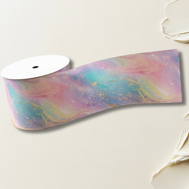Chic abstraktes Pastell-Glitter-Farbmuster Ripsband (Von Creator hochgeladen)