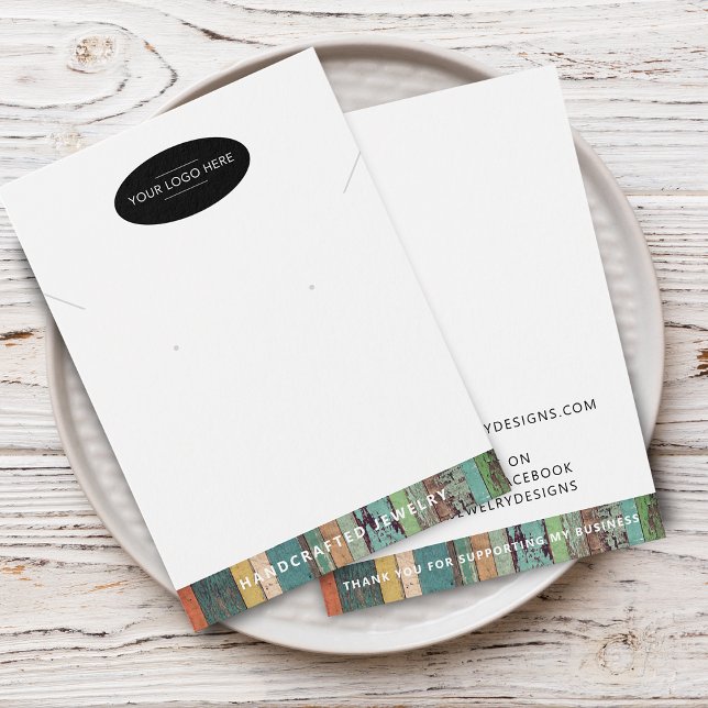Chic Add your logo necklkleckleckling display card (Chic Add Your Logo Necklace Earring Display Card)