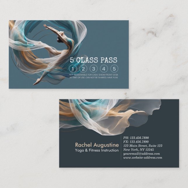 Chic Aerial Air Yoga Instructor Class Pass Treuekarte (Vorne/Hinten)