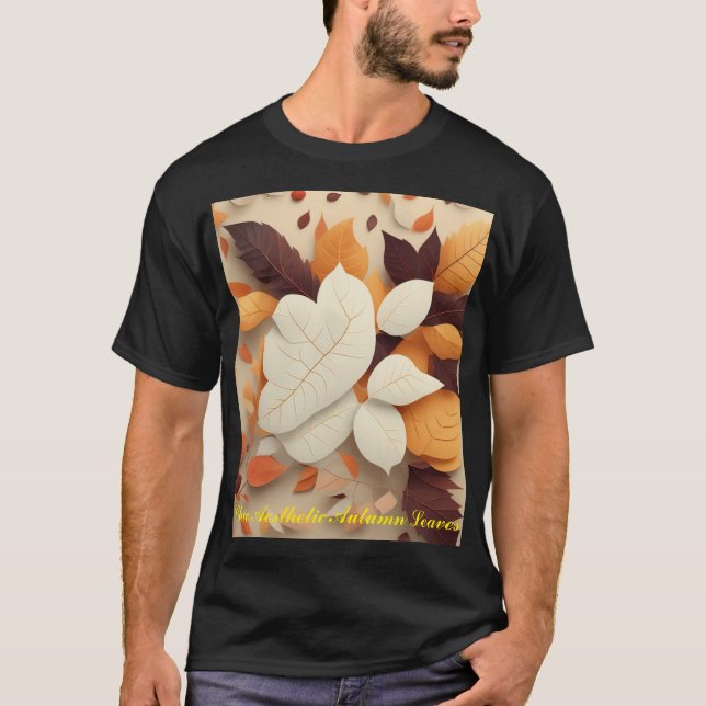 Chic Aesthetic Autumn Leaves T-Shirt (Vorderseite)