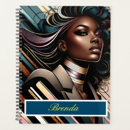 Chic African American Woman Personalisiert Planner Planer