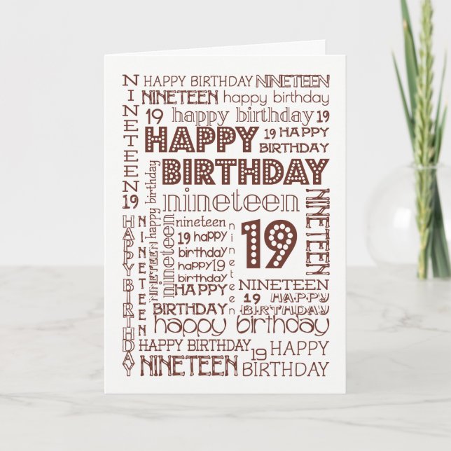 Chic Age-specific 19th Birthday Card to Personalis Karte (Vorderseite)