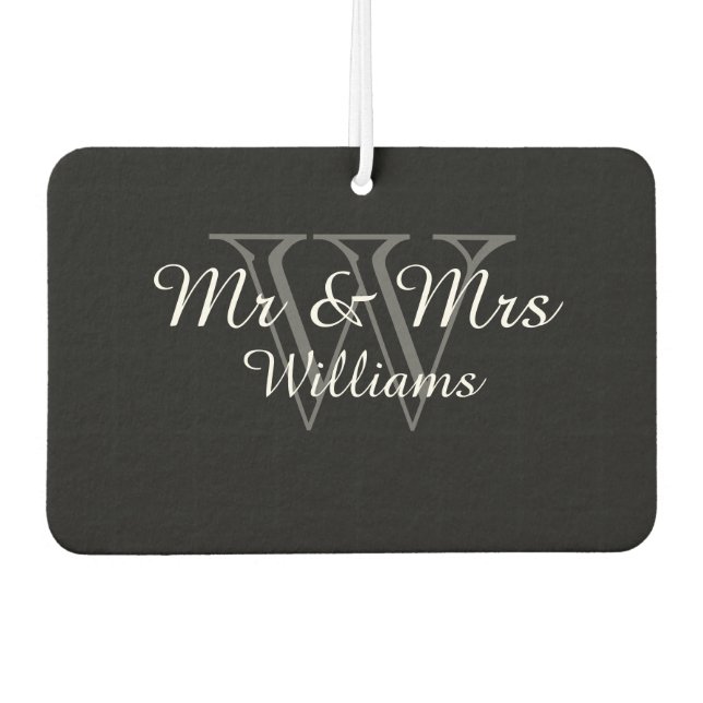 CHIC AIR FRESHENER_"Herr & Frau" GRAU/SCHWARZ/WEIS Autolufterfrischer (Vorderseite)