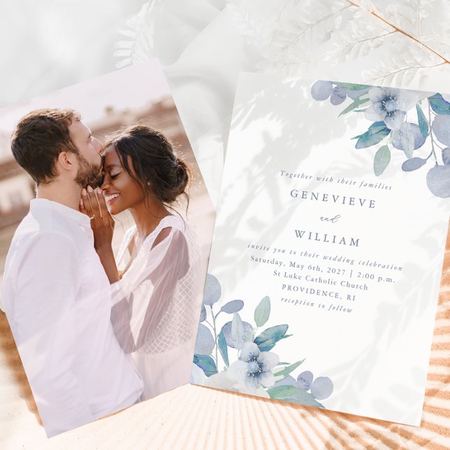 Chic Airy Blue Floral Bouquet Foto Wedding (Von Creator hochgeladen)