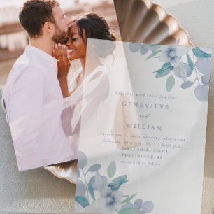 Chic Airy Blue Floral Bouquet Wedding