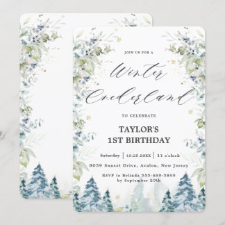Chic Alpines Winter Onederland 1. Geburtstag Einladung