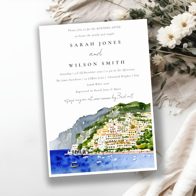 Chic Amalfi Küste Italien Landschaft Morgens Einladung (Von Creator hochgeladen)