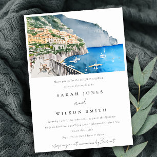Chic Amalfi Küste Italien Landschaft Paare Dusche Einladung