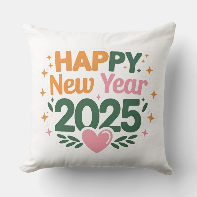 Chic and Comfy: Neues Jahr 2025 mit Liebe Pillow Kissen (Vorderseite)