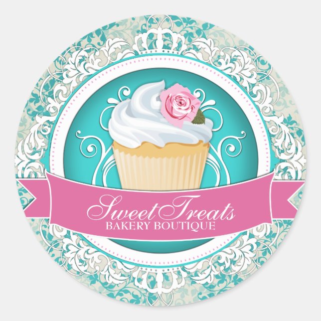 Chic and Elegante Cupcake Box Stickers (Vorderseite)