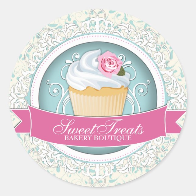 Chic and Elegante Cupcake Box Stickers (Vorderseite)