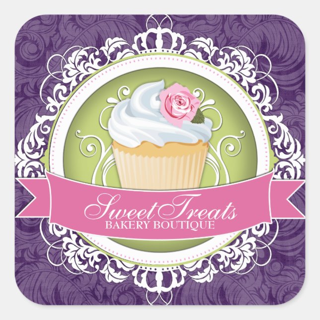 Chic and Elegante Cupcake Box Stickers (Vorderseite)
