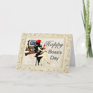 Chic and Fun Boss's Day Card Dankeskarte