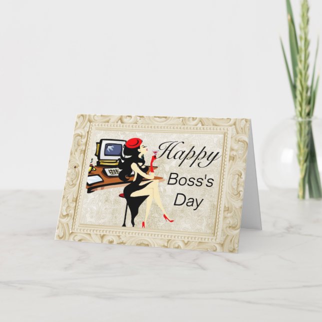 Chic and Fun Boss's Day Card Dankeskarte (Vorderseite)