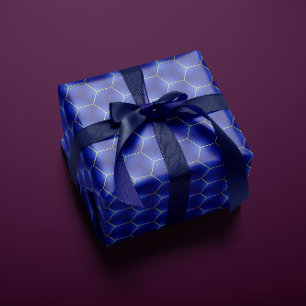 Chic and Modern Navy and Gold Geometric Geschenkpapier