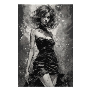Chic and Timeless: Little Black Dress LBD AI Art Poster
